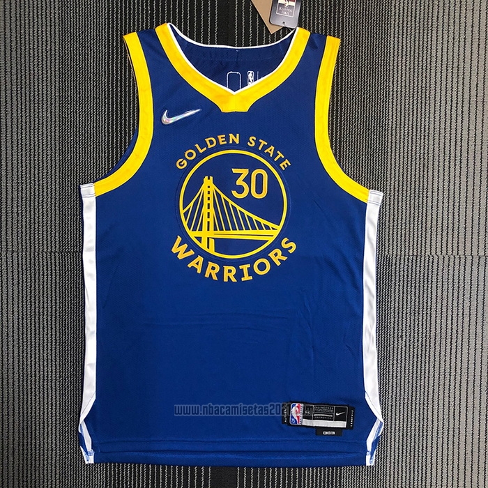 Camiseta Golden State Warriors Stephen Curry #30 Icon Autentico Azul